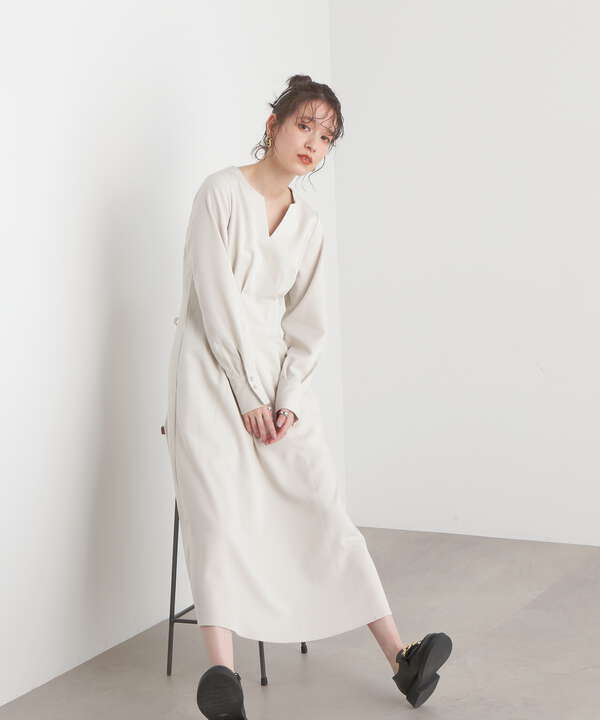 ウエストタックキーネックワンピース【S Size Line】