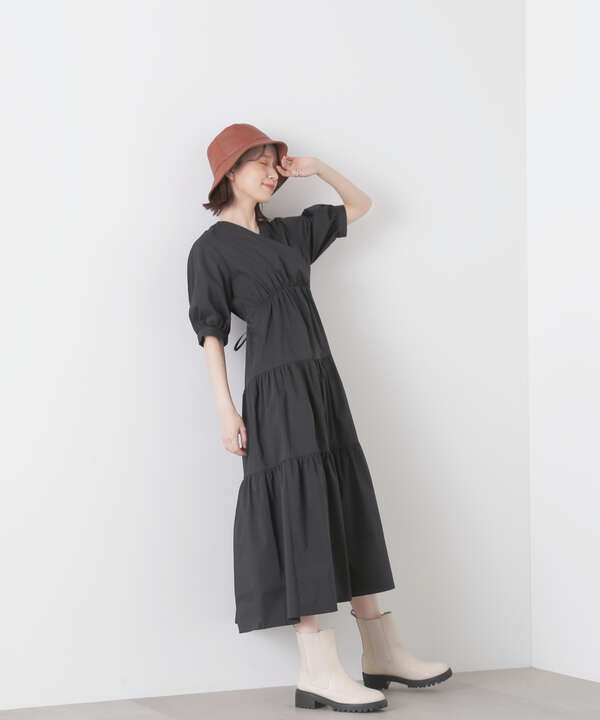 タイプライタークロスラップティアードワンピース【S Size Line】