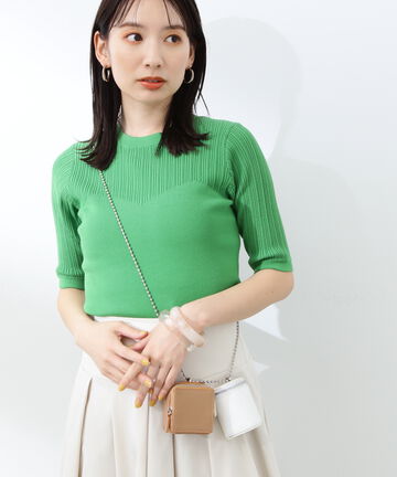 レーヨンコットン混ビスチェ風ニット