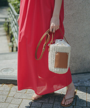 【先行予約4月中旬-4月下旬入荷予定】【川津明日香さん着用】ペーパーコンビミニショルダーバッグ