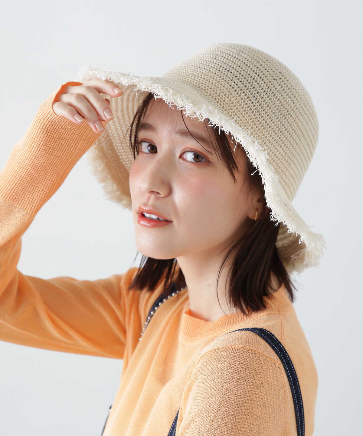 【花山瑞貴さん着用】ツバフリンジサーモハット