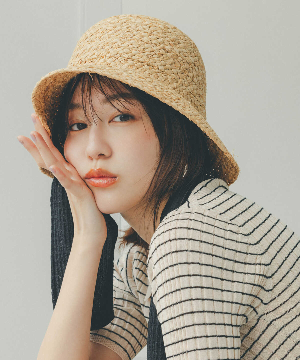 【花山瑞貴さん着用】ラフィア丸天ハット
