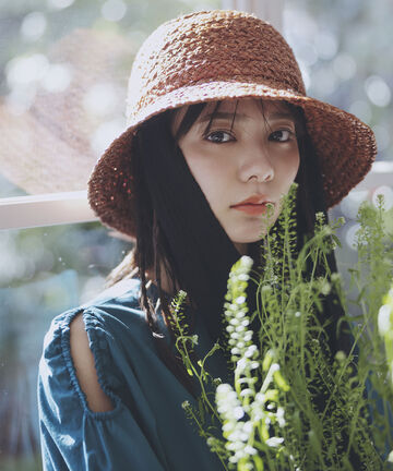 【川津明日香さん着用】ラフィア丸天ハット