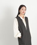 【松井愛莉さん着用】ギャザーフリルネックボリュームブラウス