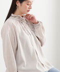 【松井愛莉さん着用】ギャザーフリルネックボリュームブラウス