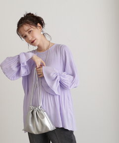 マジョリカプリーツシフォンブラウス