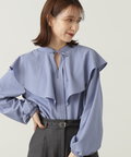 ラッフル長袖ブラウス