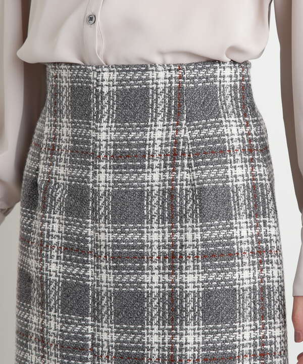 carven ウールツイード チェック柄 スカート - ミニスカート