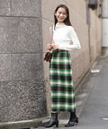 【松井愛莉さん着用】起毛カラーチェックタイトスカート《S Size Line》