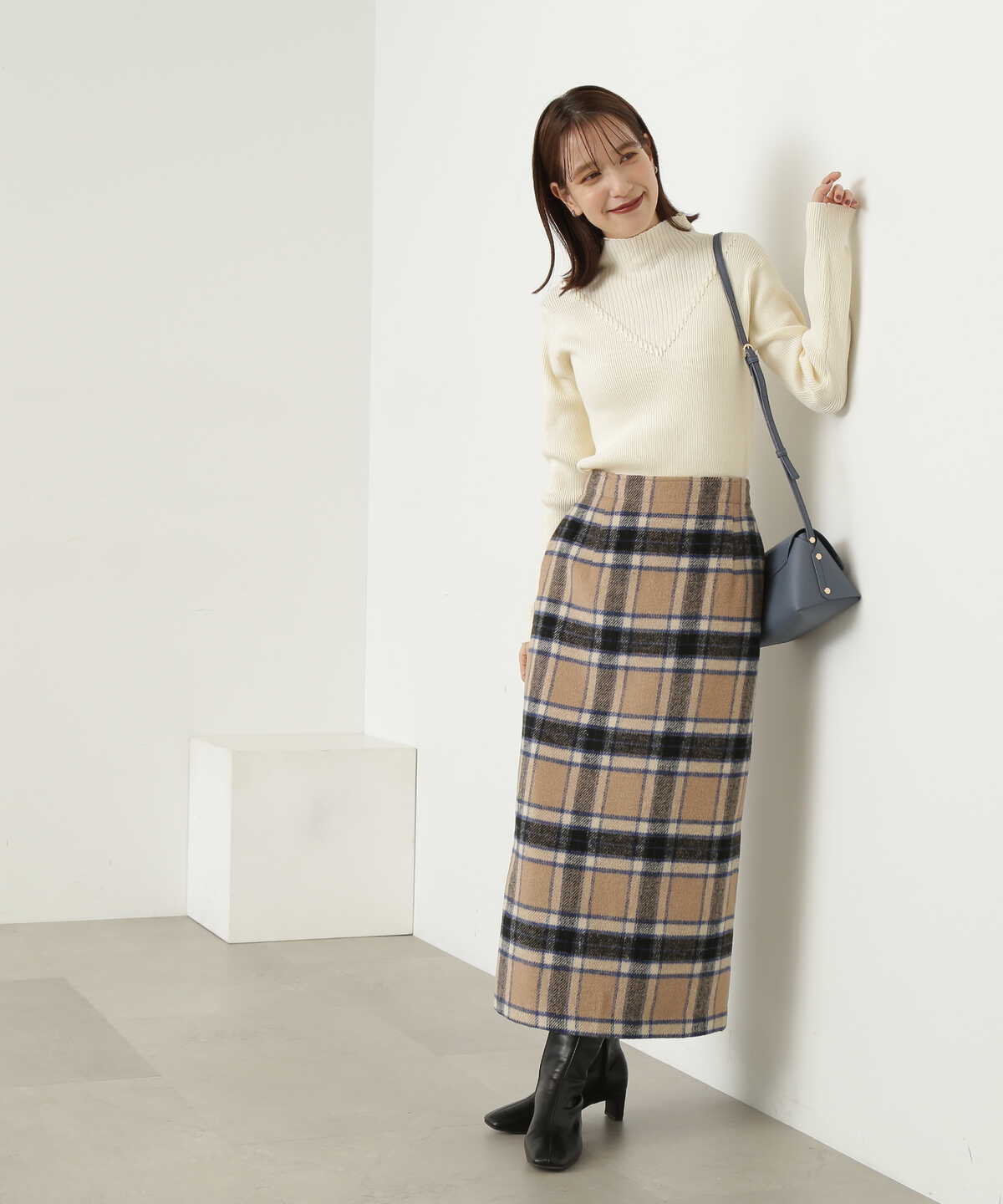 【松井愛莉さん着用】起毛カラーチェックタイトスカート《S Size Line》