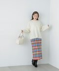 【松井愛莉さん着用】起毛カラーチェックタイトスカート《S Size Line》