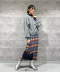 【松井愛莉さん着用】起毛カラーチェックタイトスカート《S Size Line》