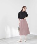 ベルト付Aラインスカート《S Size Line》《WEB限定商品》