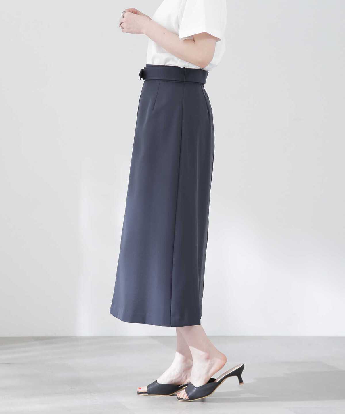 ベルト付Aラインスカート《S Size Line》《WEB限定商品》