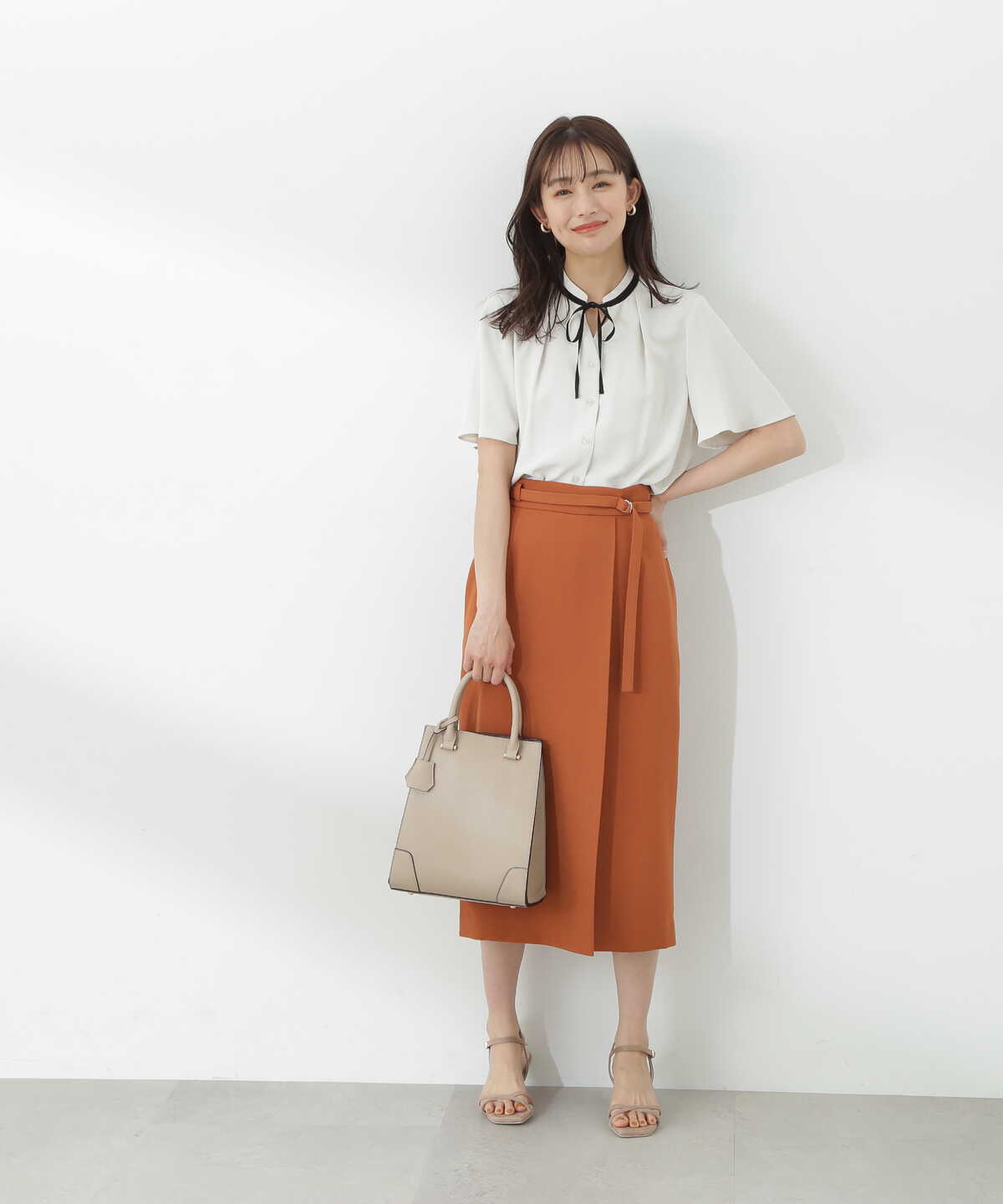 Dカンベルト付ラップ風タイトスカート《S Size Line》