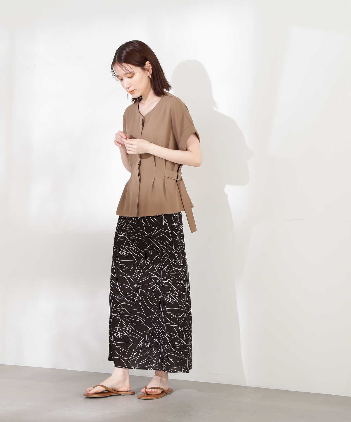 モノトーンプリントスカート《S Size Line》