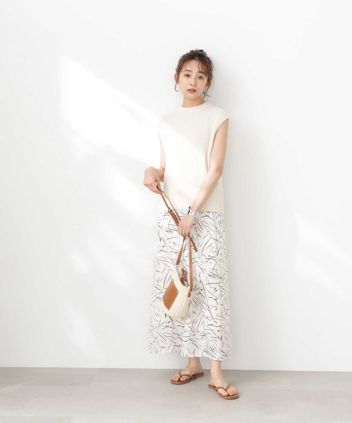 モノトーンプリントスカート《S Size Line》