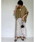 モノトーンプリントスカート《S Size Line》