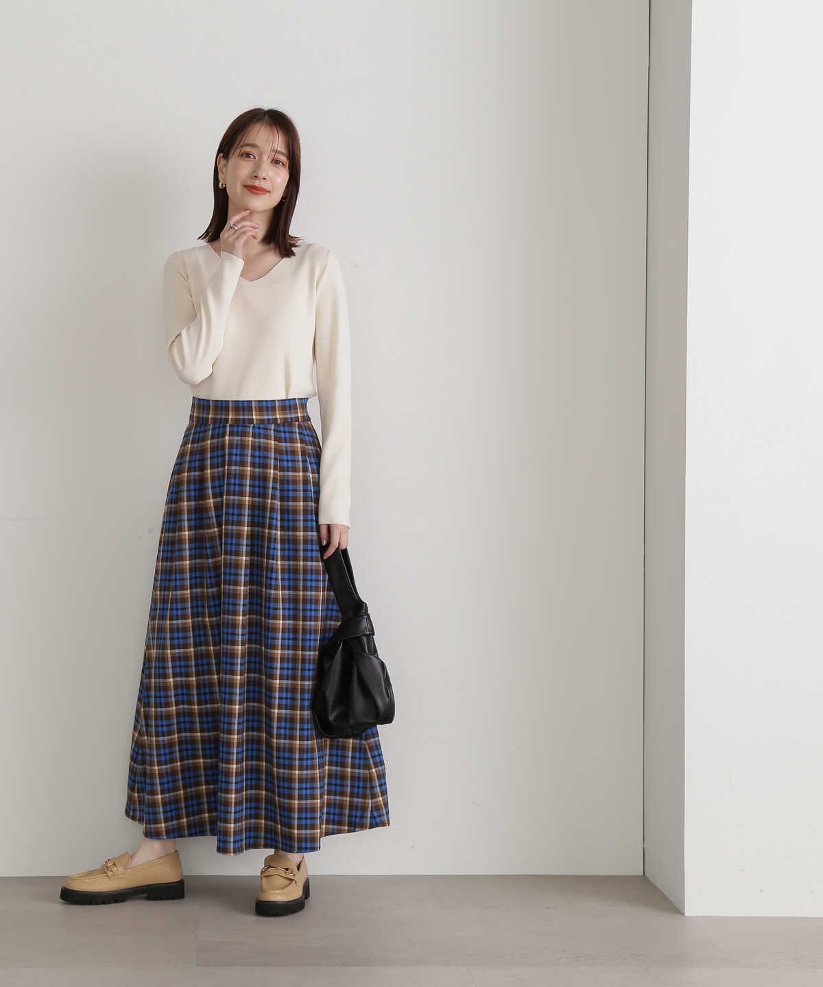 チェックタックAラインスカート《S Size Line》