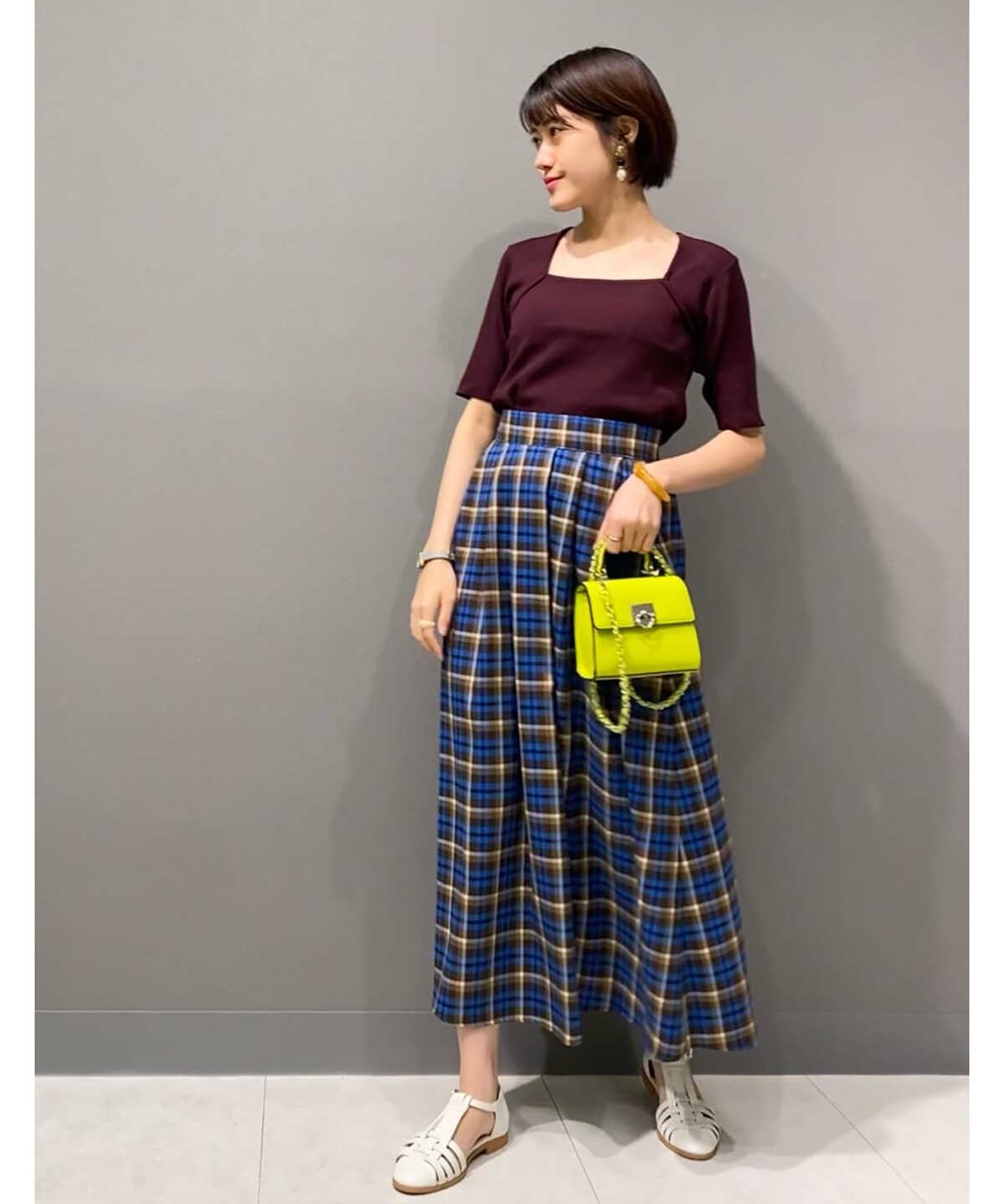 チェックタックAラインスカート《S Size Line》