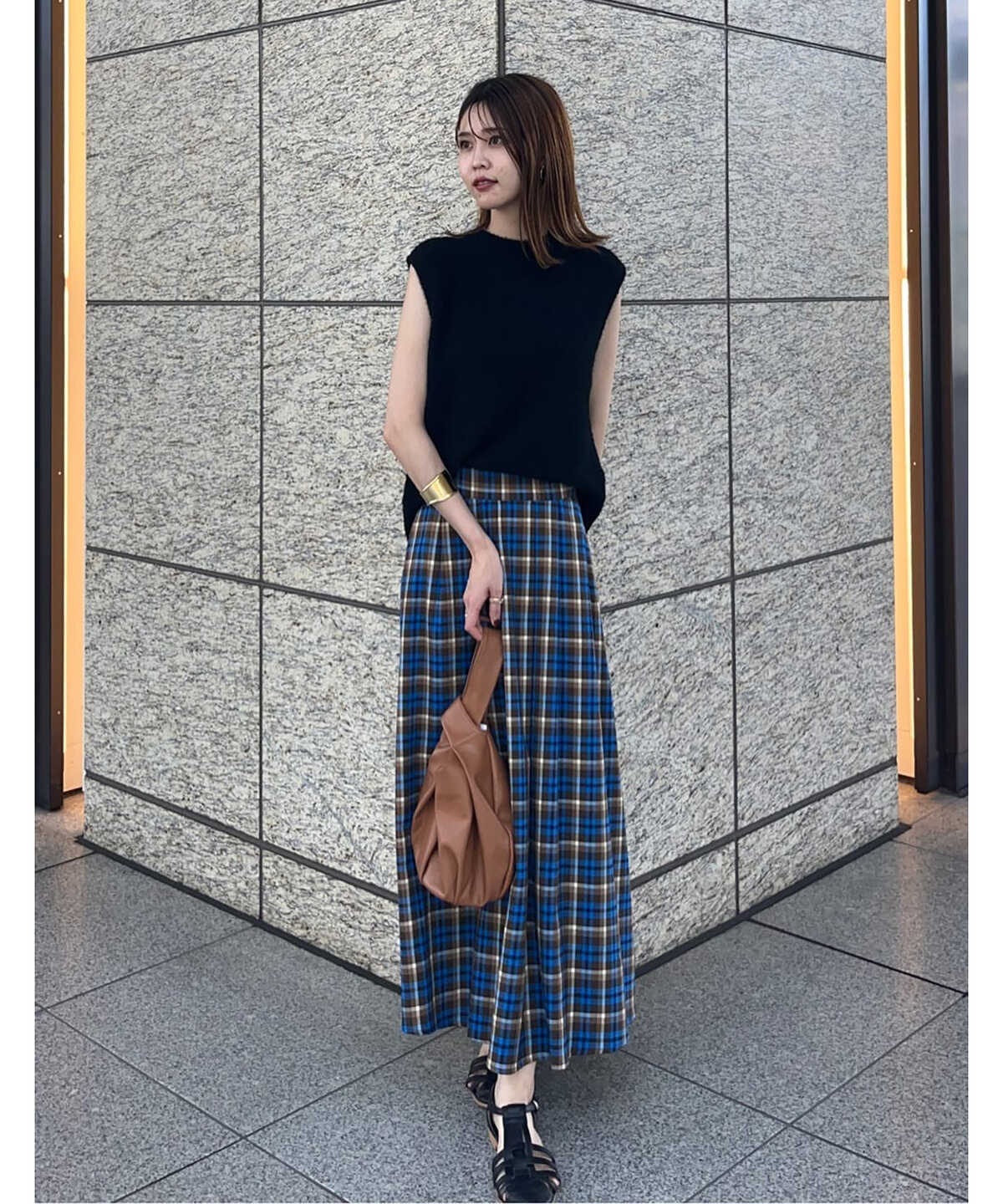 チェックタックAラインスカート《S Size Line》