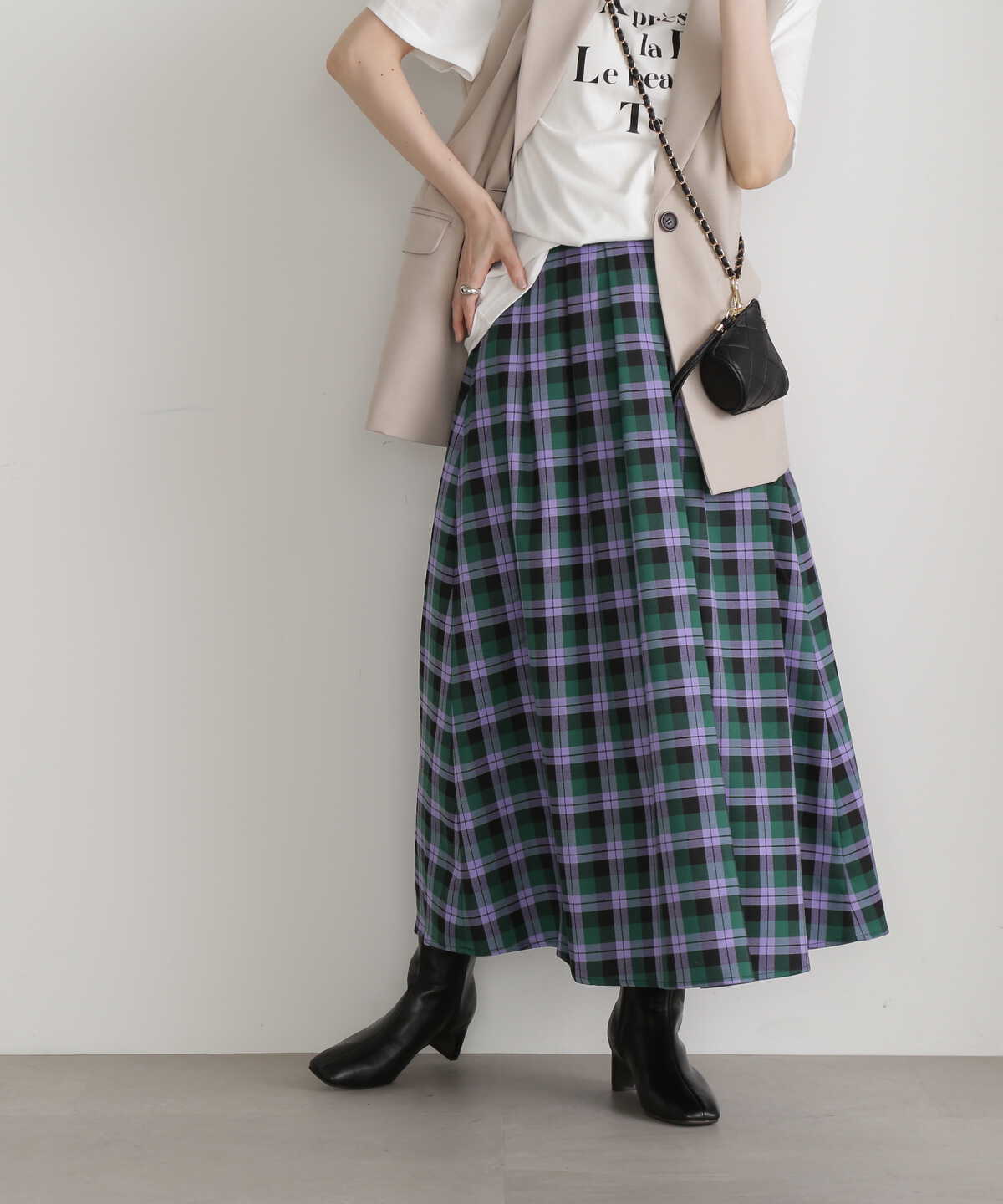 チェックタックAラインスカート《S Size Line》