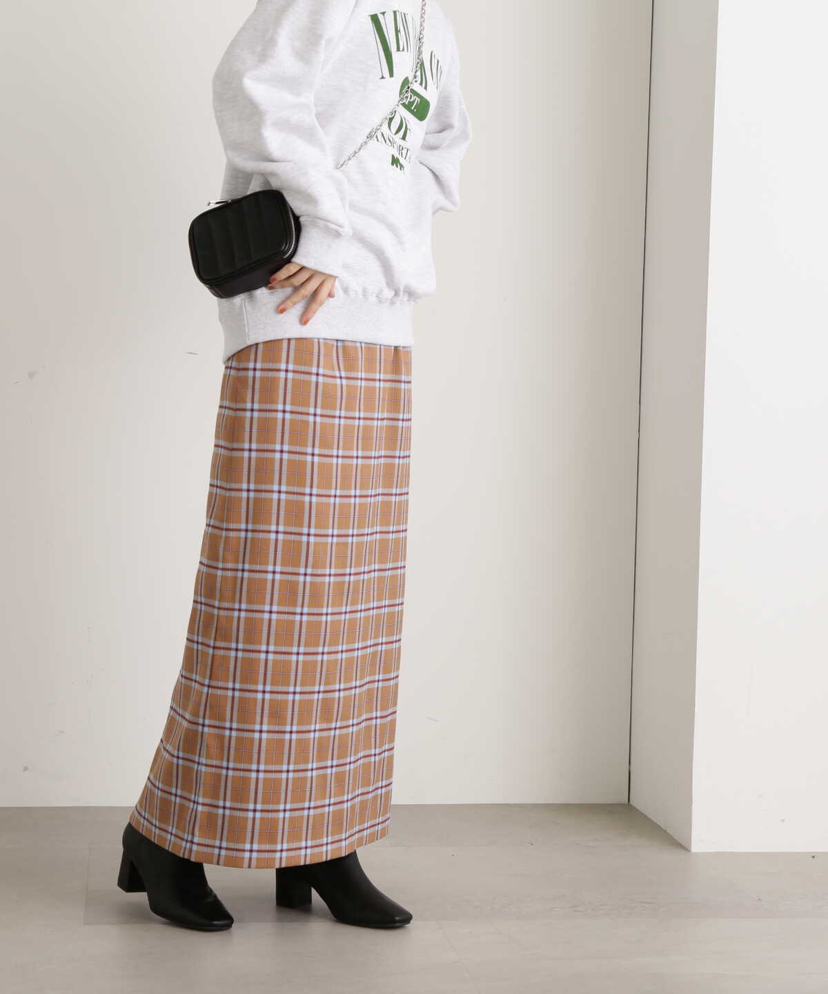 チェックロングスカート《S Size Line》
