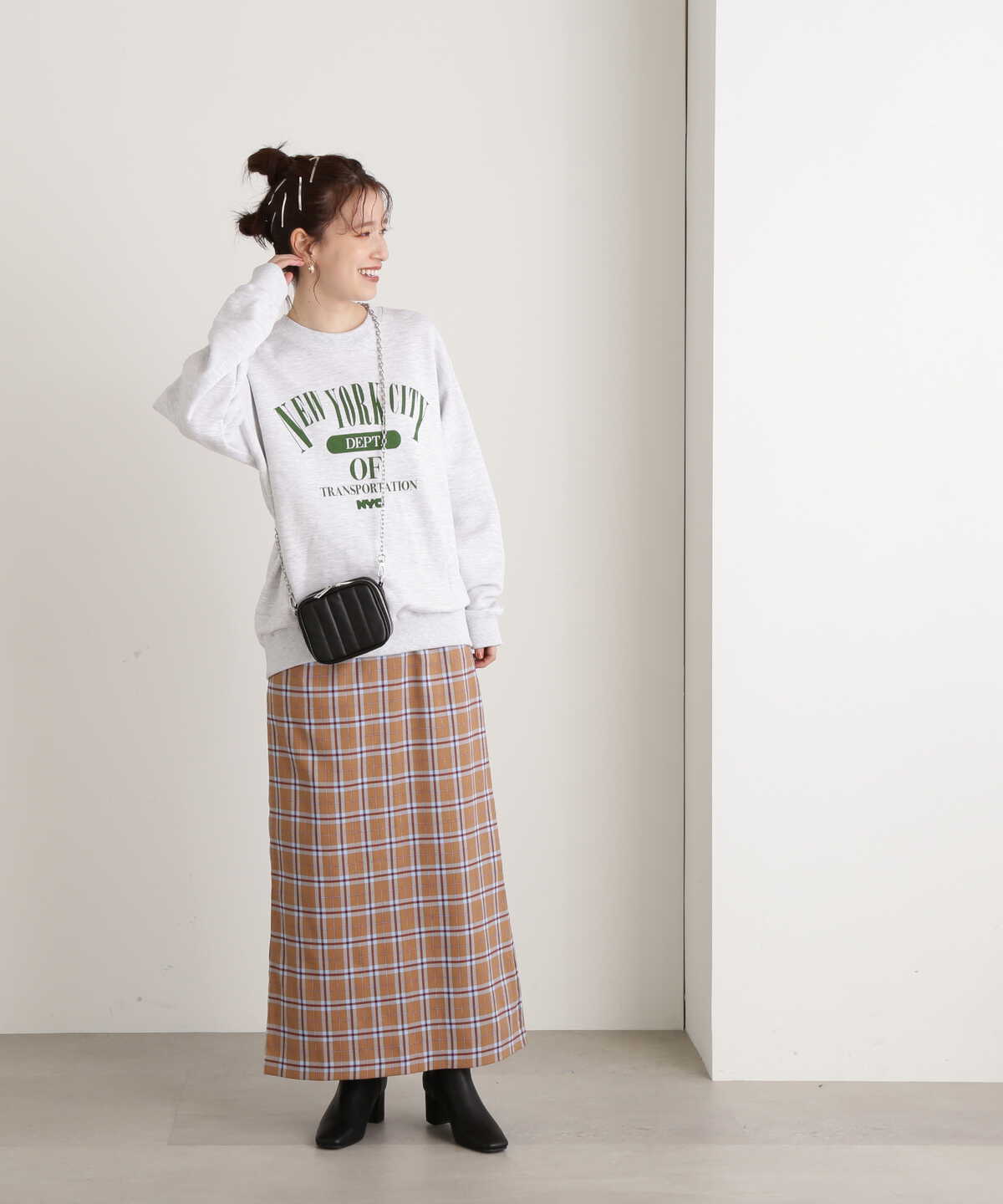 チェックロングスカート《S Size Line》