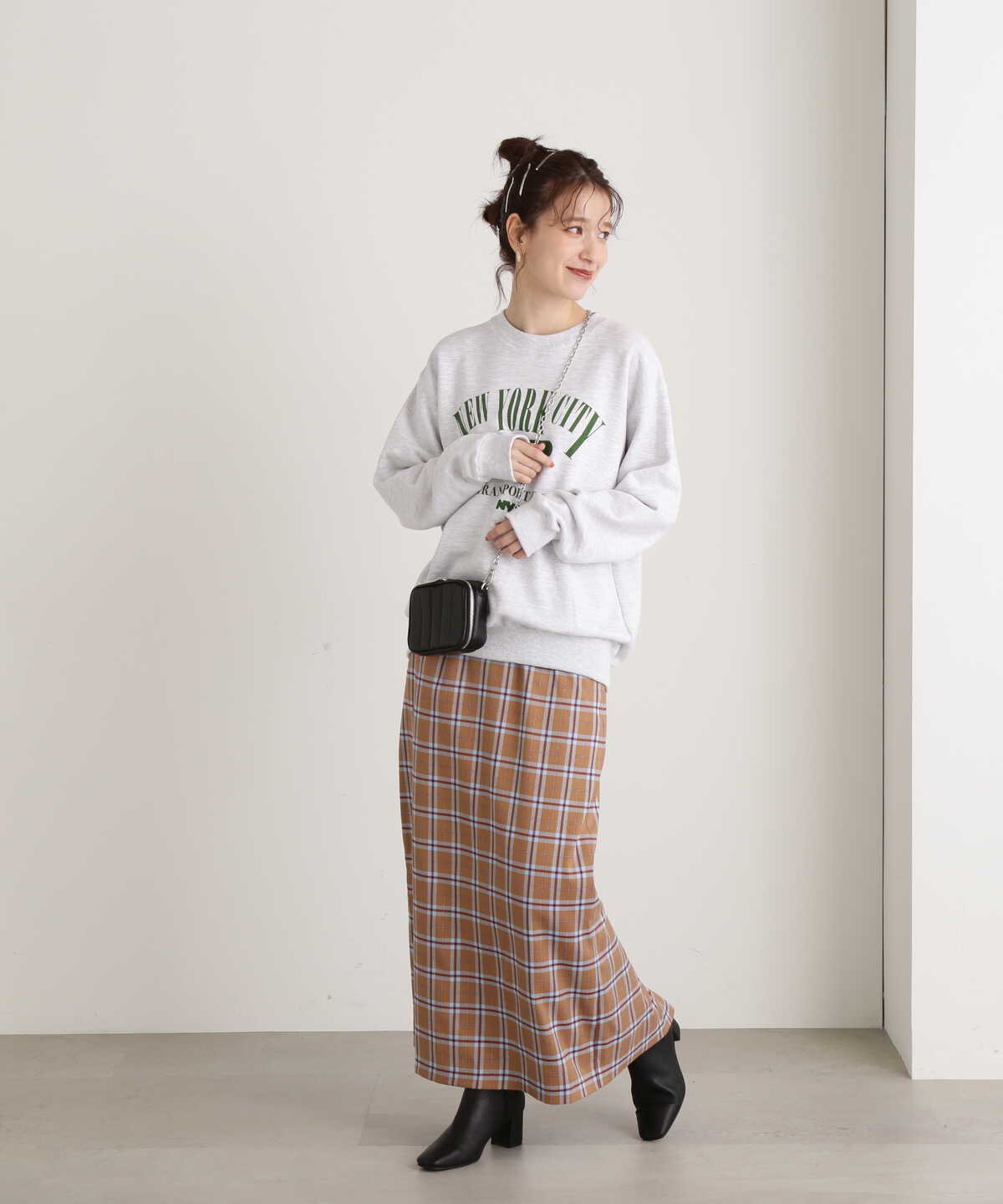 チェックロングスカート《S Size Line》