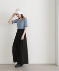 コルセット風ワイドパンツ