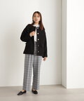 チェックハイウエストスラックスワイドパンツ《S Size Line》