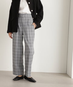チェックハイウエストスラックスワイドパンツ《S Size Line》
