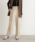 チェックハイウエストスラックスワイドパンツ《S Size Line》
