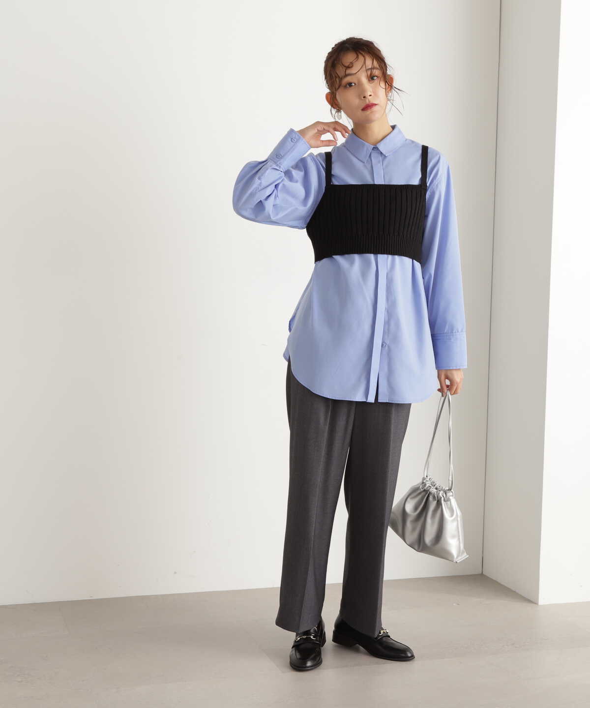 ムジハイウエストスラックスワイドパンツ《S Size Line》