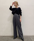 ムジハイウエストスラックスワイドパンツ《S Size Line》
