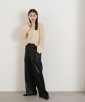 フェイクレザーワイドパンツ《S Size Line》