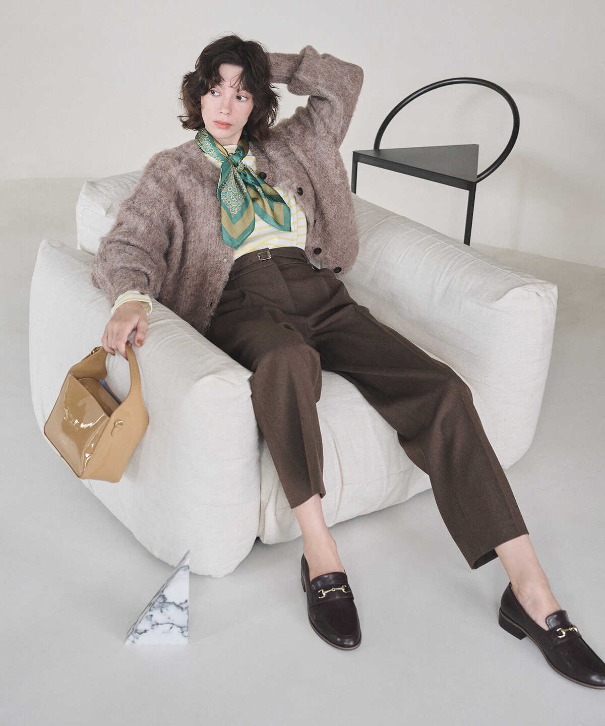 センタープレスベルト付ワイドパンツ《S Size Line》