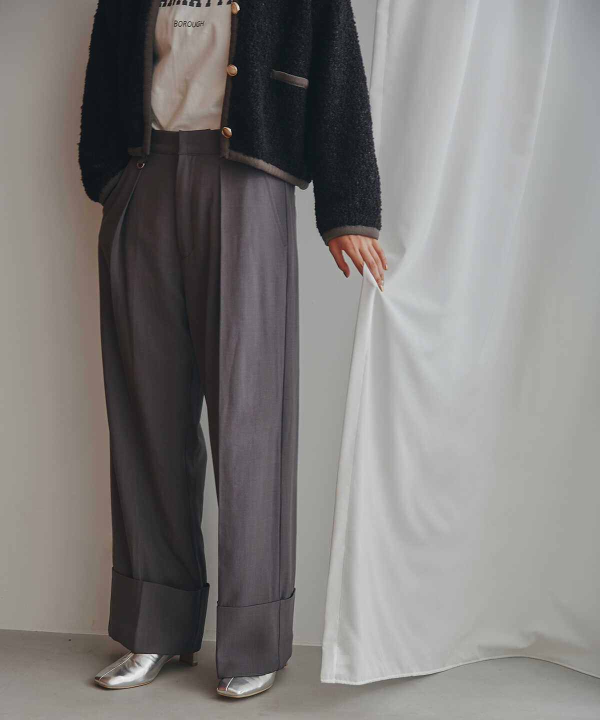 ロールアップワイドパンツ