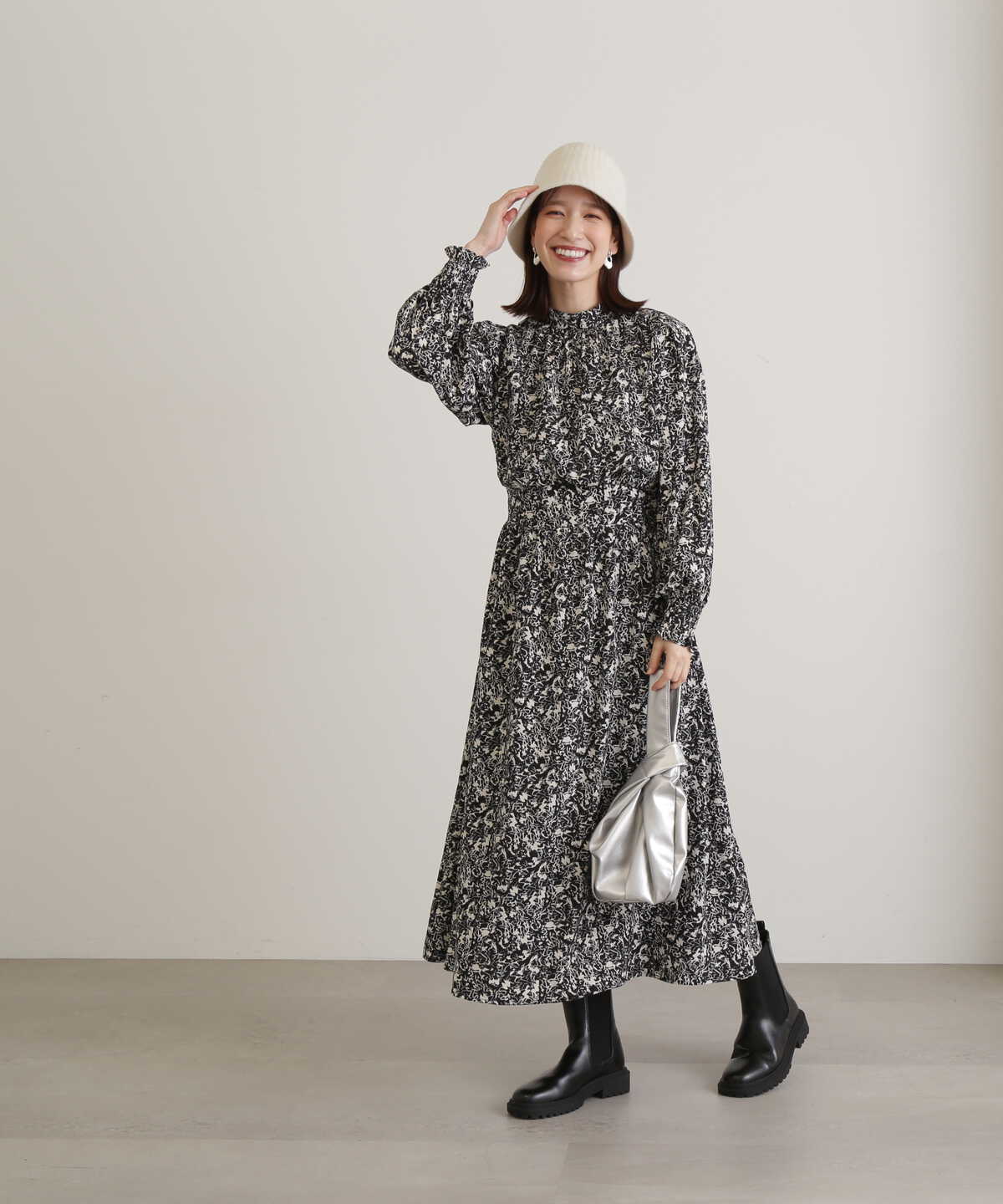 プリントハイネックワンピース《S Size Line》