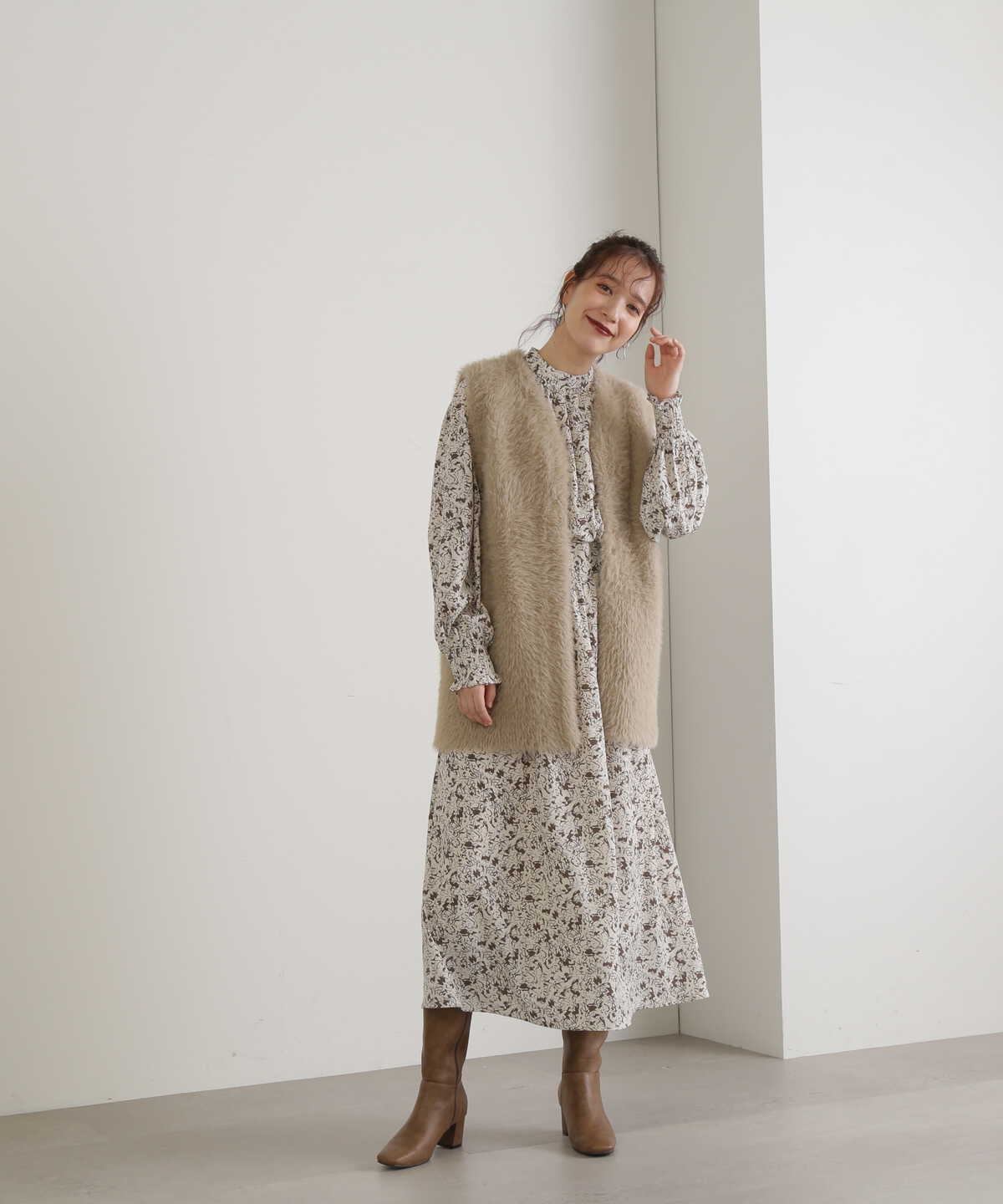 プリントハイネックワンピース《S Size Line》