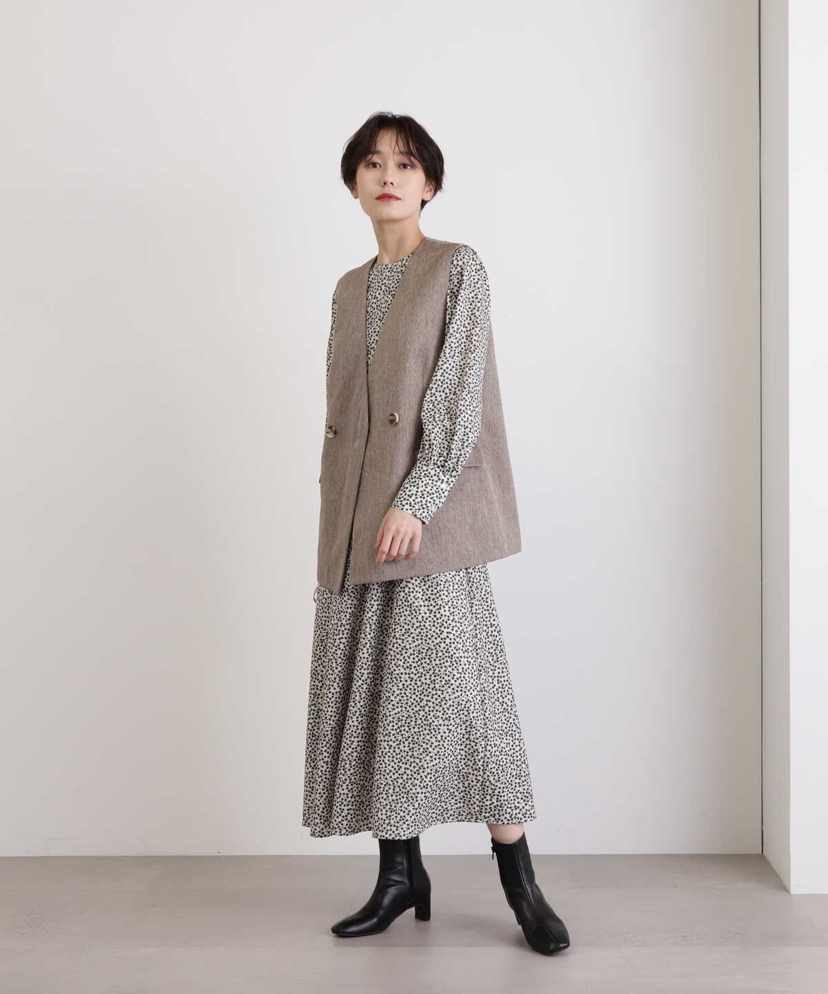 フラワープリントワンピース《S Size Line》