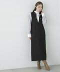 【松井愛莉さん着用】キーネックストレートジャンパースカート《S Size Line》