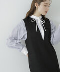 【松井愛莉さん着用】キーネックストレートジャンパースカート《S Size Line》