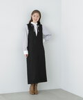 【松井愛莉さん着用】キーネックストレートジャンパースカート《S Size Line》