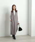 【松井愛莉さん着用】キーネックストレートジャンパースカート《S Size Line》
