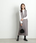 【松井愛莉さん着用】キーネックストレートジャンパースカート《S Size Line》