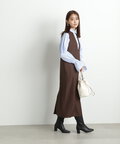 【松井愛莉さん着用】キーネックストレートジャンパースカート《S Size Line》