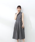 スタンドネックフレアワンピース《S Size Line》