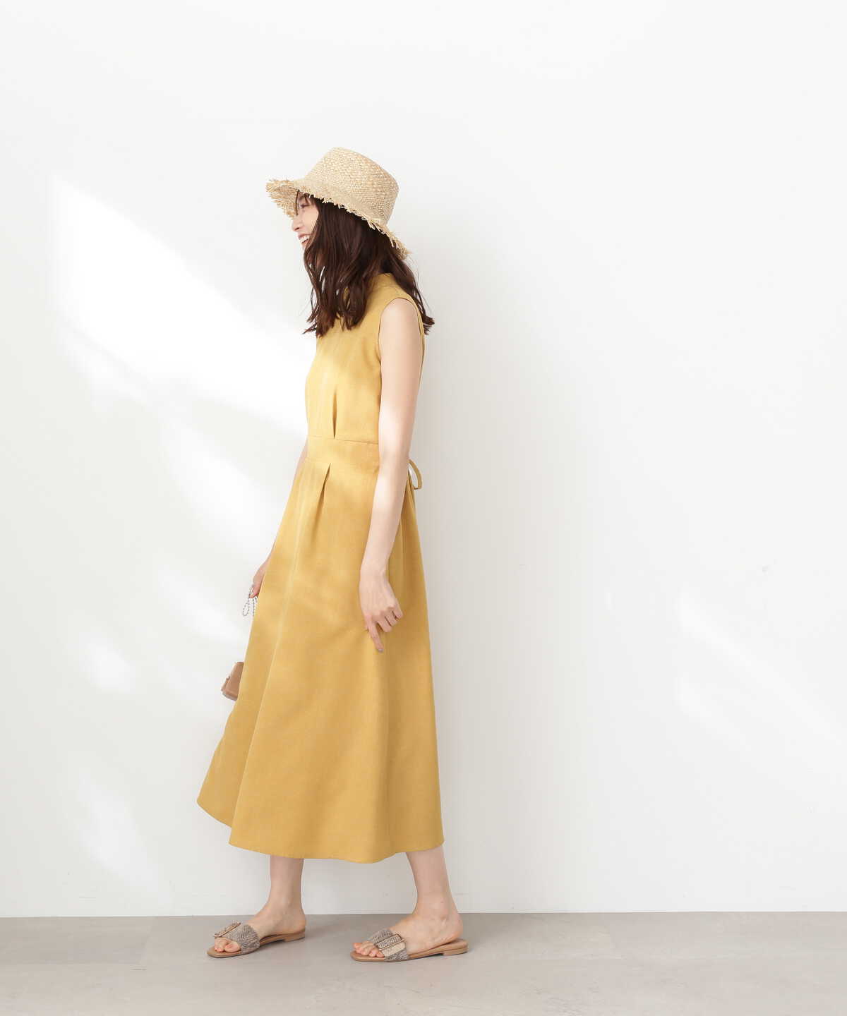 スタンドネックフレアワンピース《S Size Line》