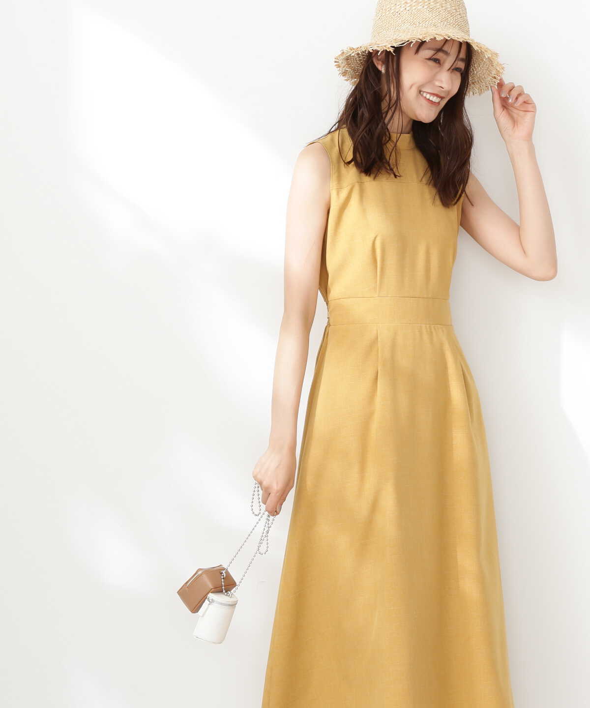 スタンドネックフレアワンピース《S Size Line》